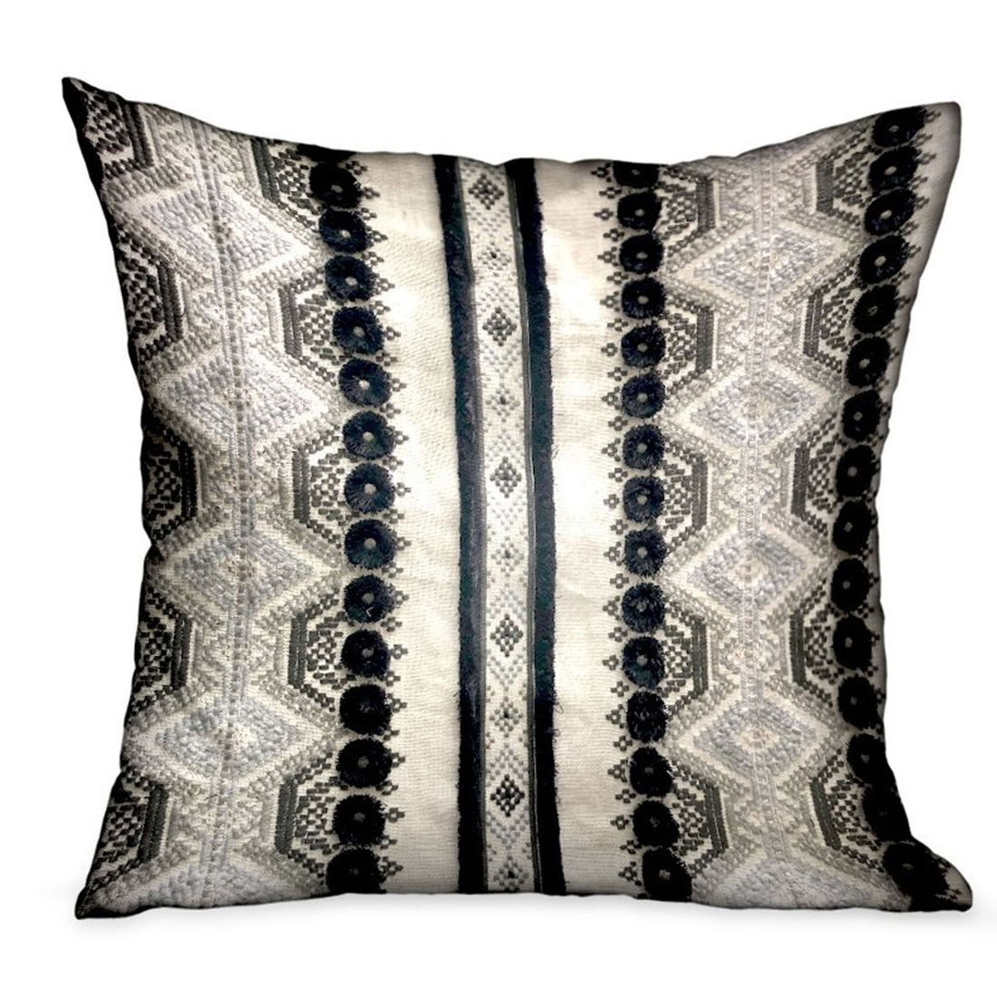 Plutus Scandinavian Stripe Black and White Luxury Throw Pillow