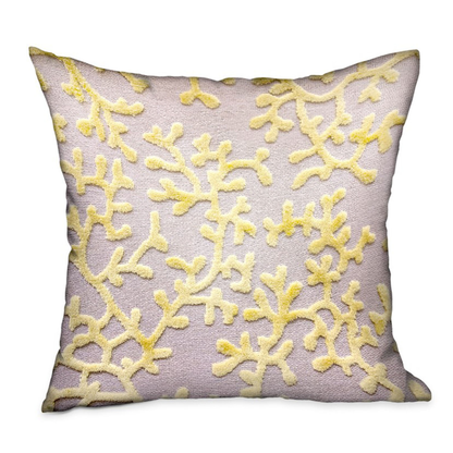 Plutus Lemon Reef Yellow Cream Floral Throw Pillow