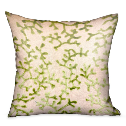 Plutus Sage Reef Apple Green Floral Throw Pillow