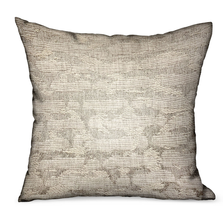 Plutus Silvered Rivulet Silver Solid Outdoor/Indoor Throw Pillow