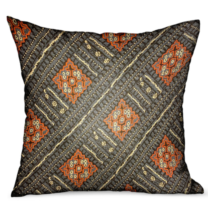 Plutus Cobalt Lattice Blue Geometric Luxury Outdoor Throw Pillow