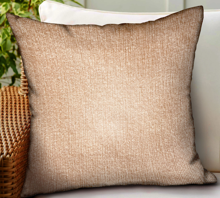 Plutus Lush Sepia Off White Solid Luxury Outdoor/Indoor Throw Pillow