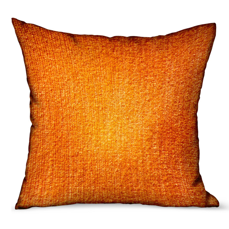 Plutus Bittersweet Ember Orange Luxury Outdoor/Indoor Throw Pillow