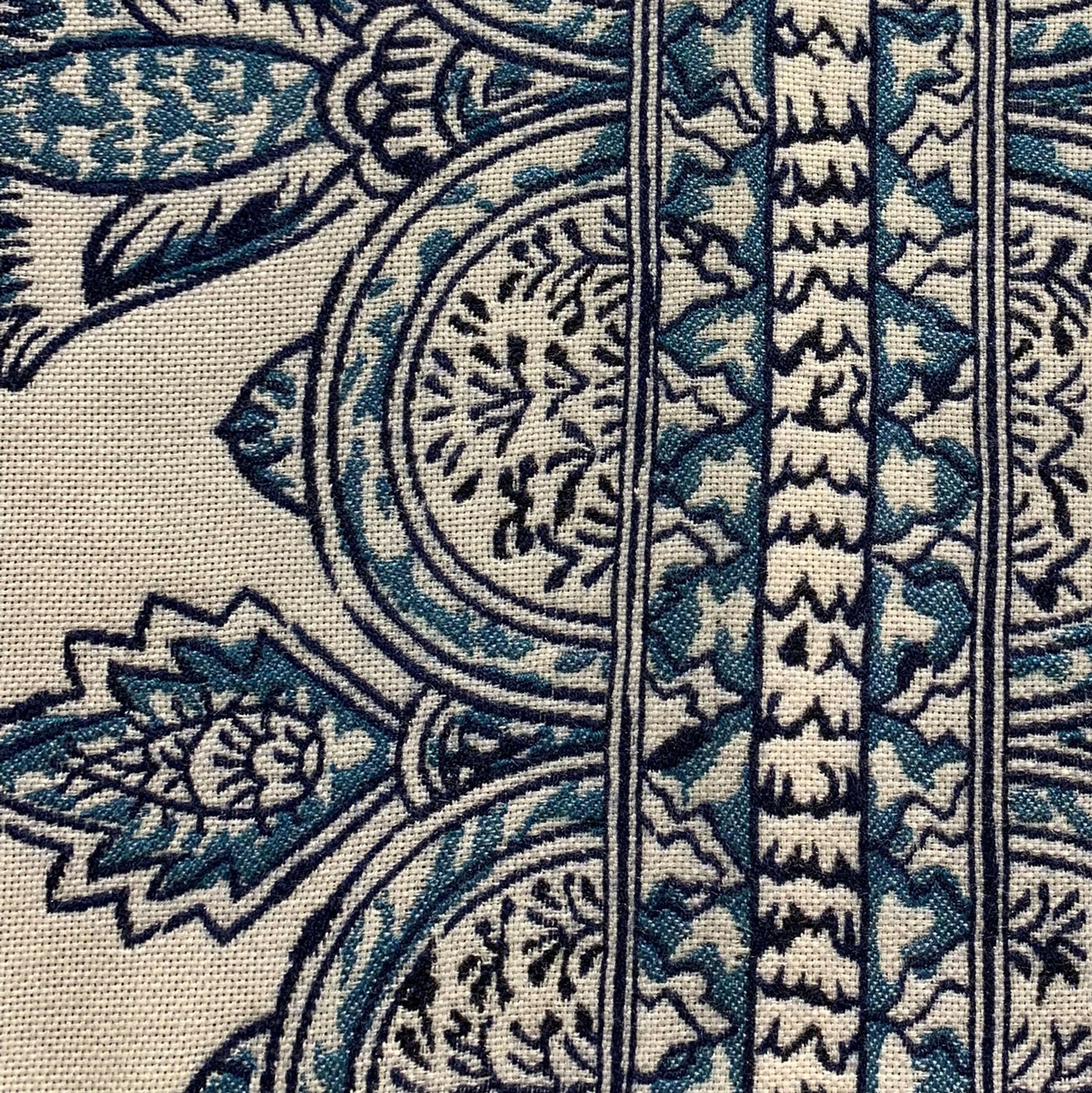 Plutus Aristocratic Floret Blue Paisley Outdoor Throw Pillow