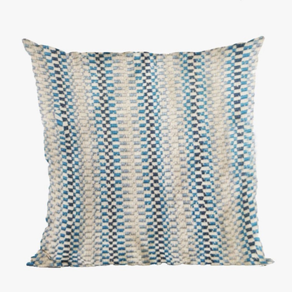 Plutus Garden Tassel Blue Stripes Luxury Outdoor/Indoor Throw Pillow