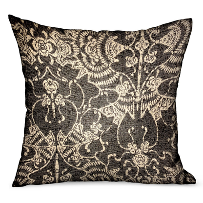 Plutus Adriel Bay Gray Chevron Luxury Outdoor Throw Pillow
