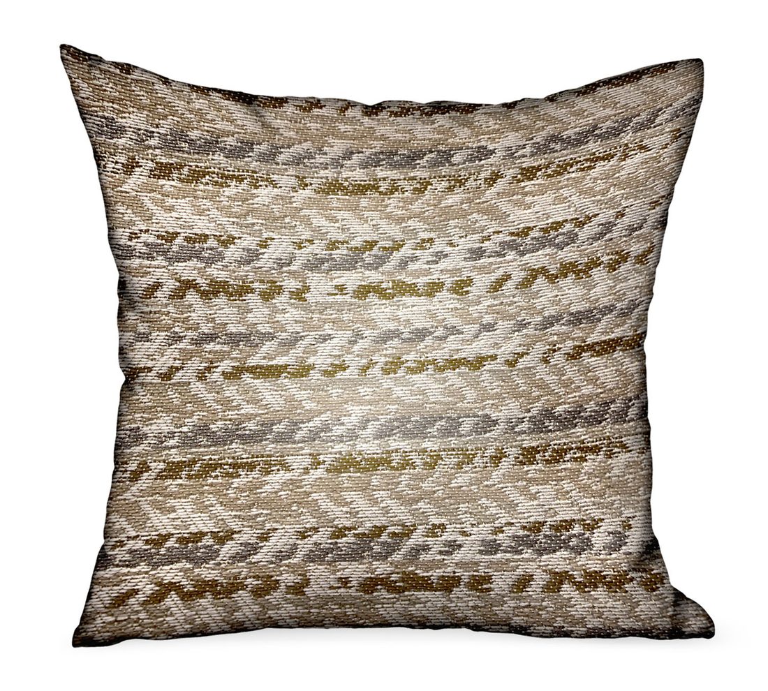 Plutus Antique Zane Brown Dobby Luxury Outdoor/Indoor Throw Pillow