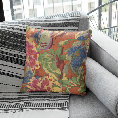 Plutus Multi-Color Garden Floral Luxury Throw Pillow