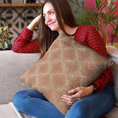 Plutus Brown Diamond Luxury Throw Pillow