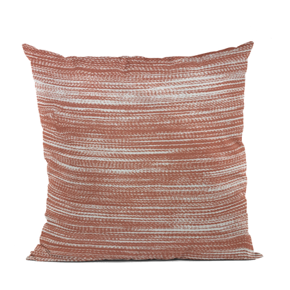 Plutus Red and Beige Shower Stripe Luxury Throw Pillow