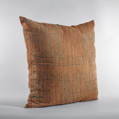 Plutus Orange Lux Geometric Luxury Throw Pillow