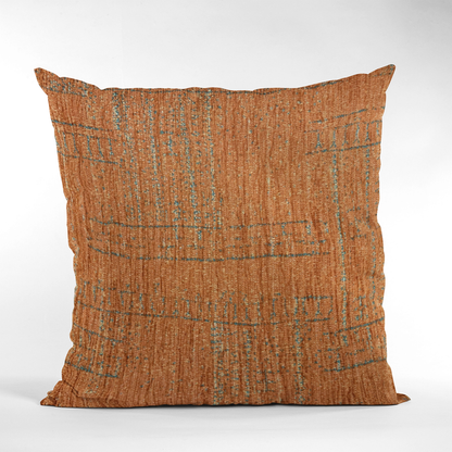Plutus Orange Lux Geometric Luxury Throw Pillow