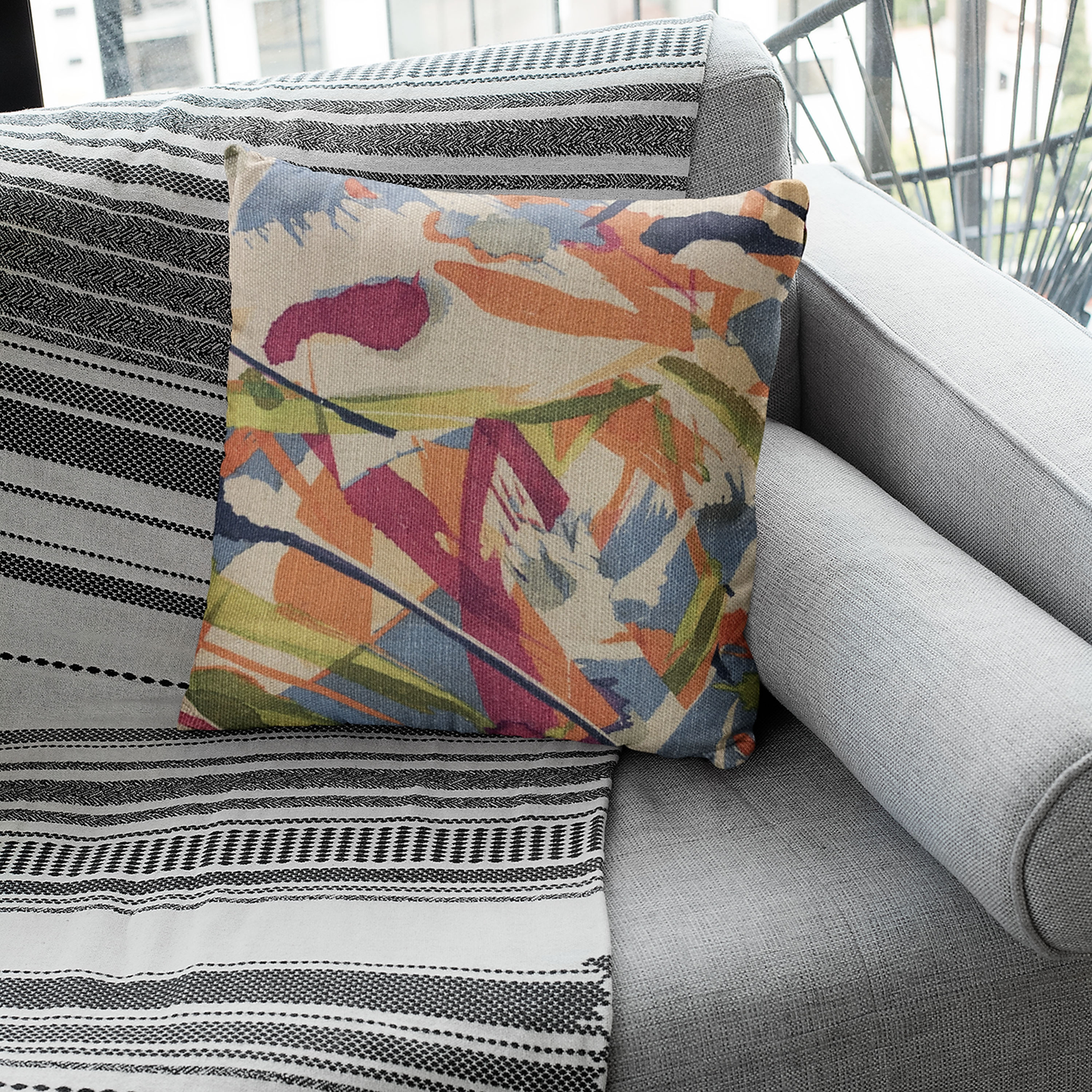 Plutus Multi-Color Graphic Print Luxury Throw Pillow