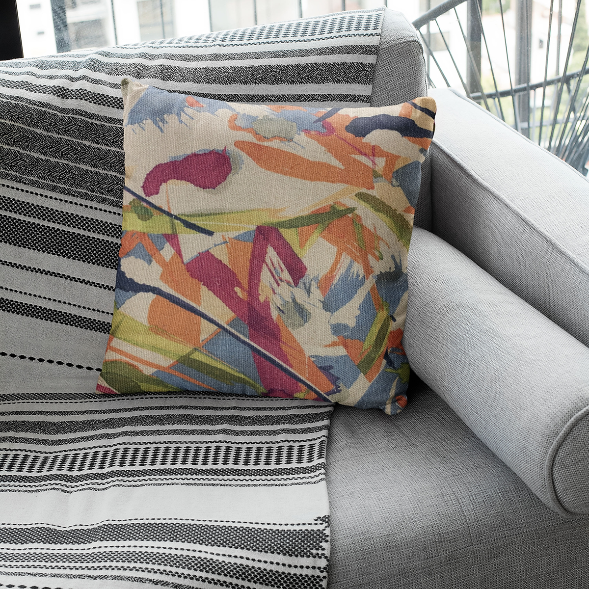 Plutus Multi-Color Graphic Print Luxury Throw Pillow
