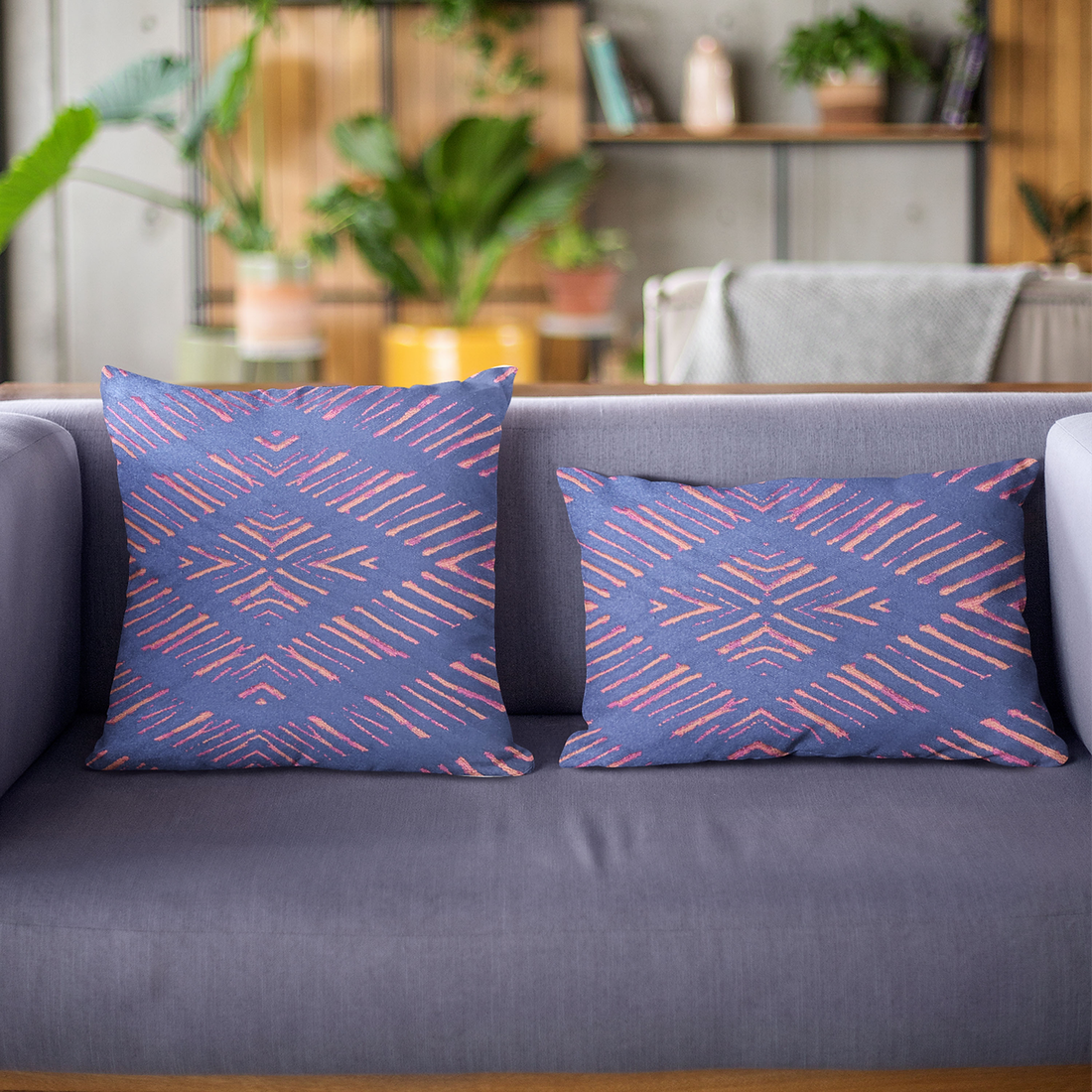 Plutus Blue Hypno Abstract Luxury Throw Pillow