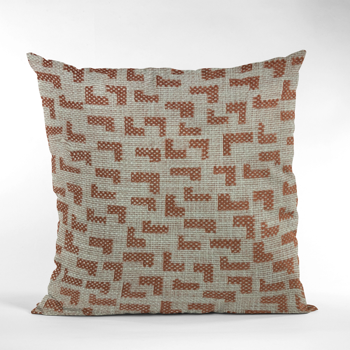 Plutus Brown, Beige Angles Abstract Luxury Throw Pillow