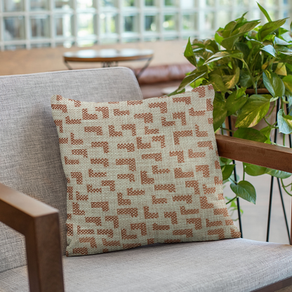Plutus Brown, Beige Angles Abstract Luxury Throw Pillow