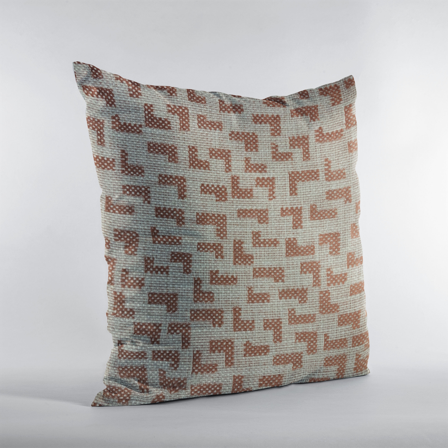 Plutus Brown, Beige Angles Abstract Luxury Throw Pillow