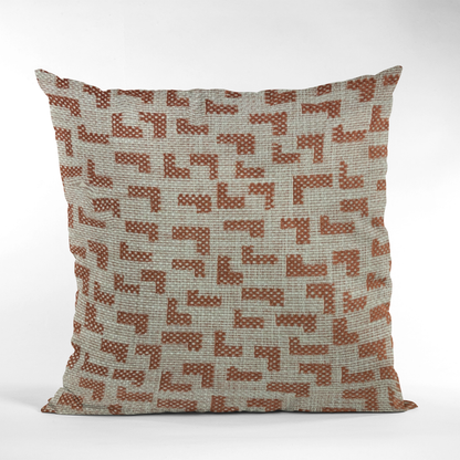 Plutus Brown, Beige Angles Abstract Luxury Throw Pillow
