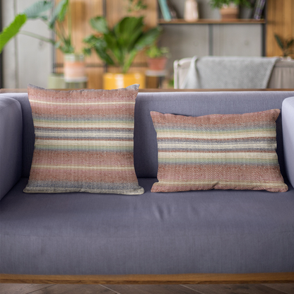 Plutus Multi-Color Lanes Stripe Luxury Throw Pillow