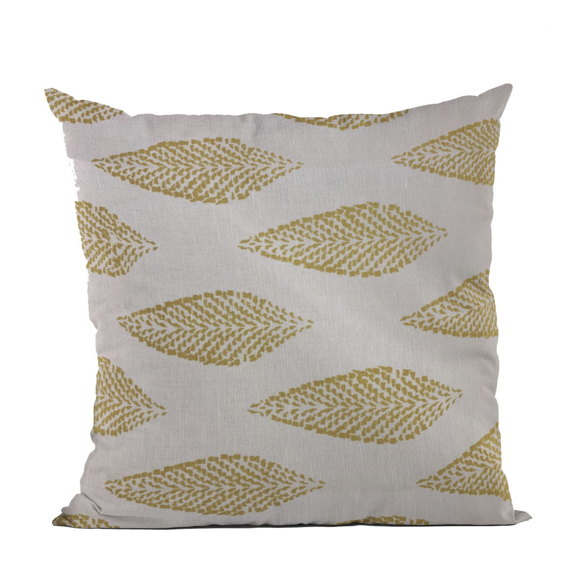 Plutus Green, Beige Large Leafs Floral Luxury Throw Pillow