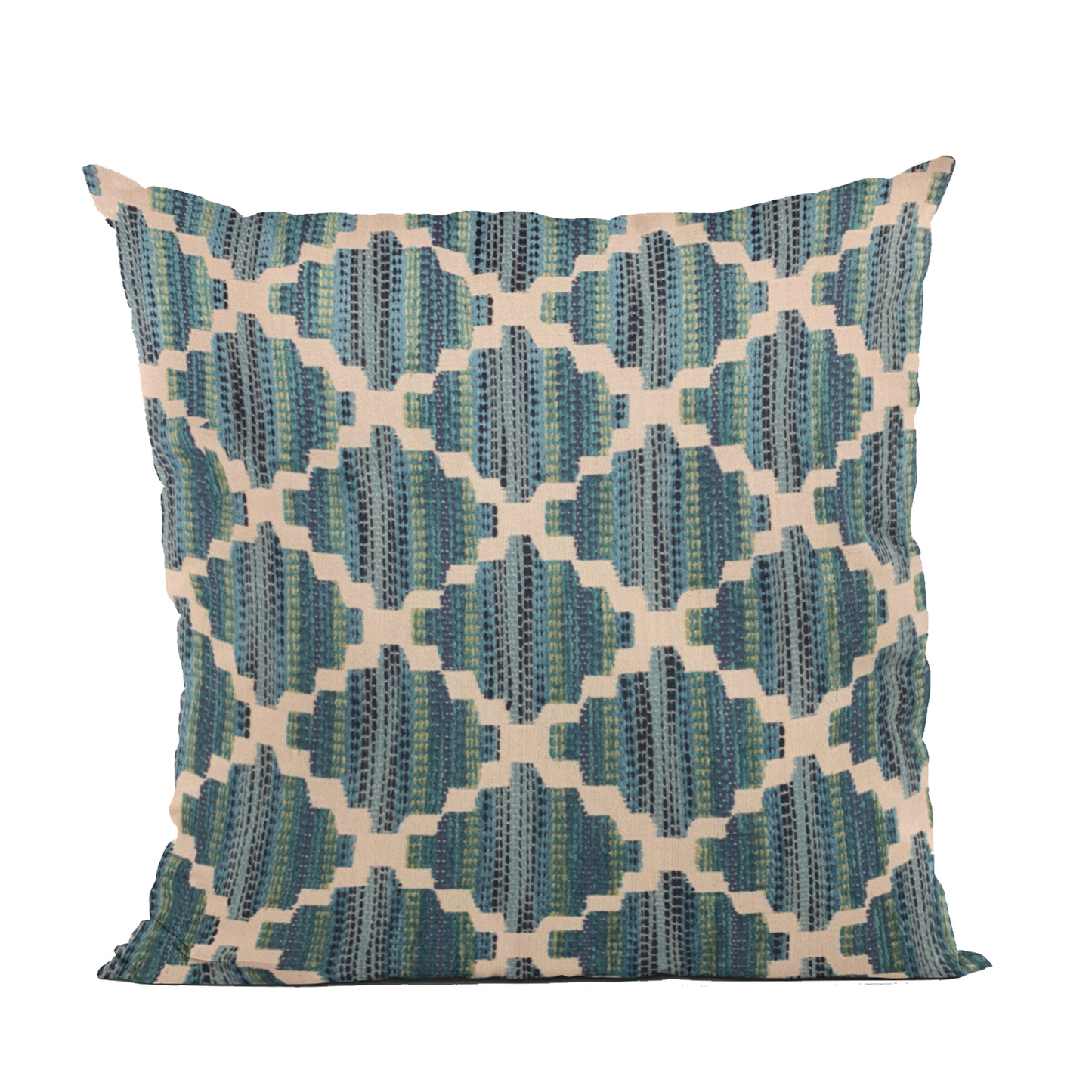 Plutus Blue Zig Zag Cut Diamond Luxury Throw Pillow