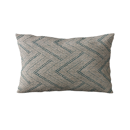 Plutus Blue Triangles Abstract Luxury Throw Pillow