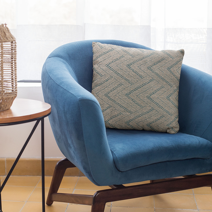 Plutus Blue Triangles Abstract Luxury Throw Pillow
