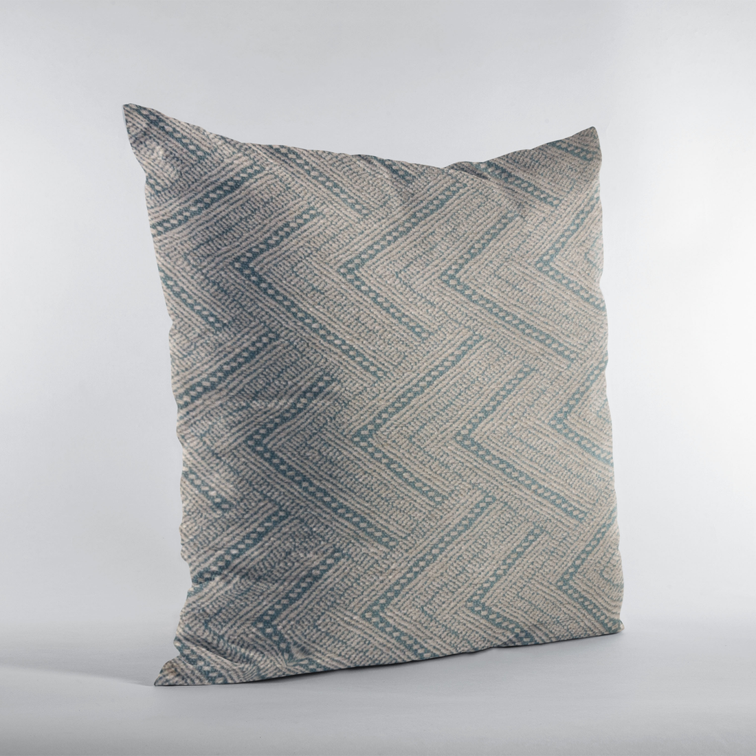 Plutus Blue Triangles Abstract Luxury Throw Pillow