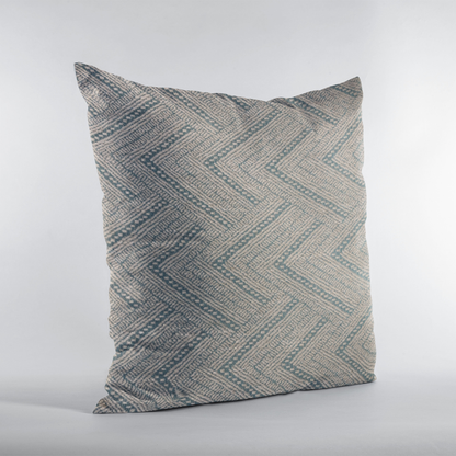 Plutus Blue Triangles Abstract Luxury Throw Pillow