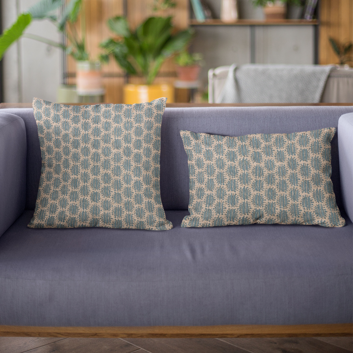 Plutus Blue Eyelashes Dot Luxury Throw Pillow
