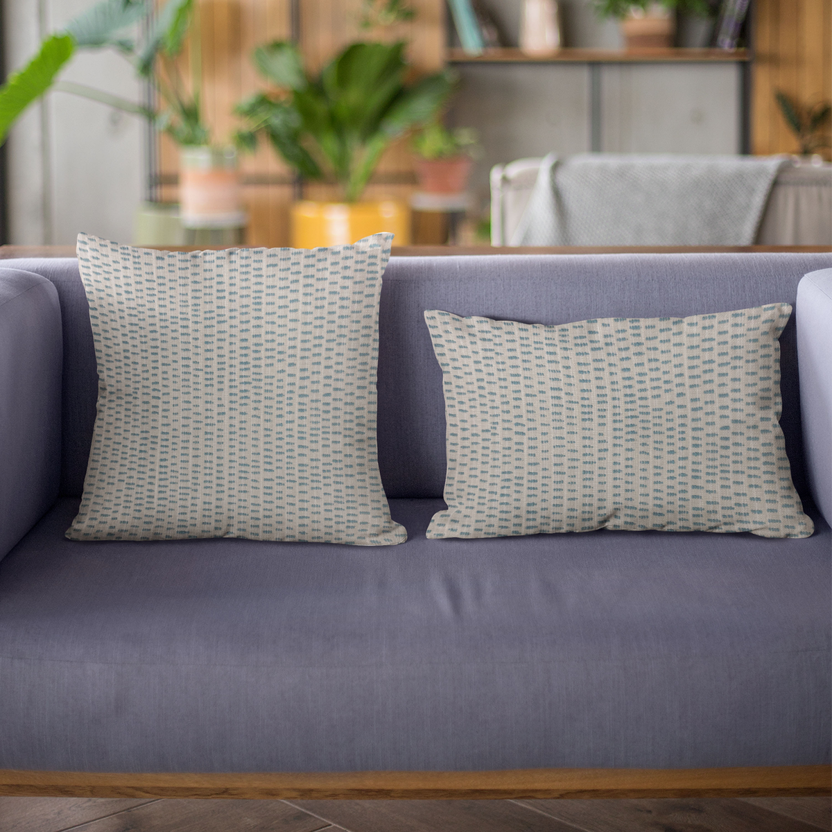 Plutus Blue Punctuation Dot Luxury Throw Pillow