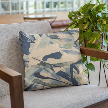 Plutus Blue Modern Art Graphic Print Luxury Throw Pillow