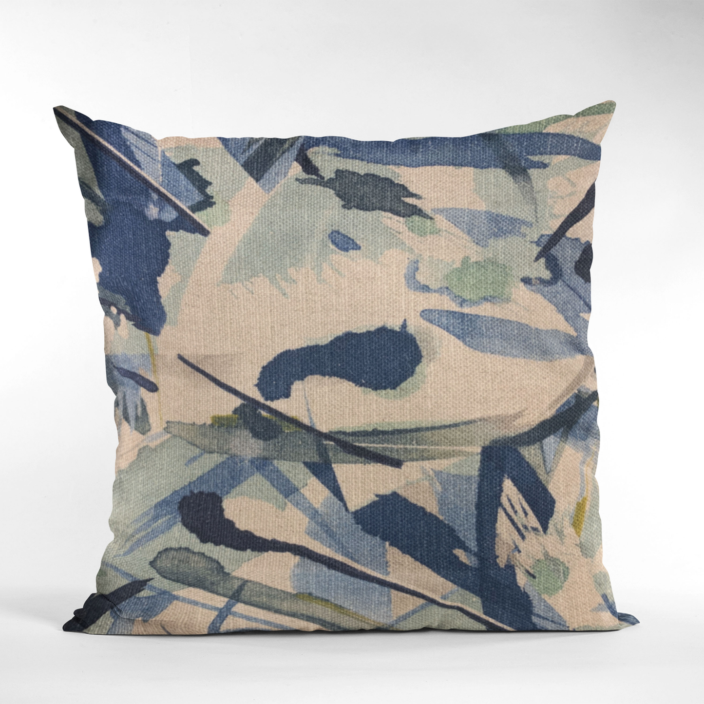 Plutus Blue Modern Art Graphic Print Luxury Throw Pillow