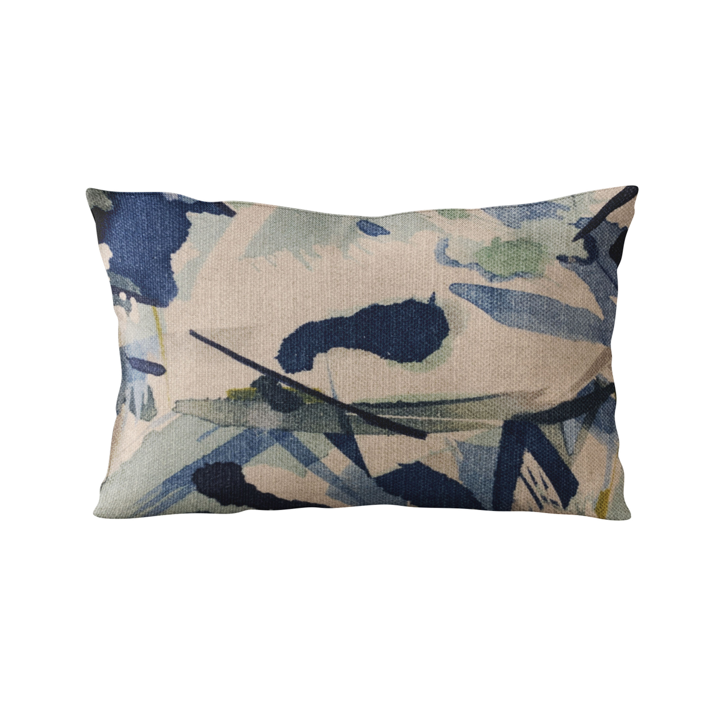 Plutus Blue Modern Art Graphic Print Luxury Throw Pillow