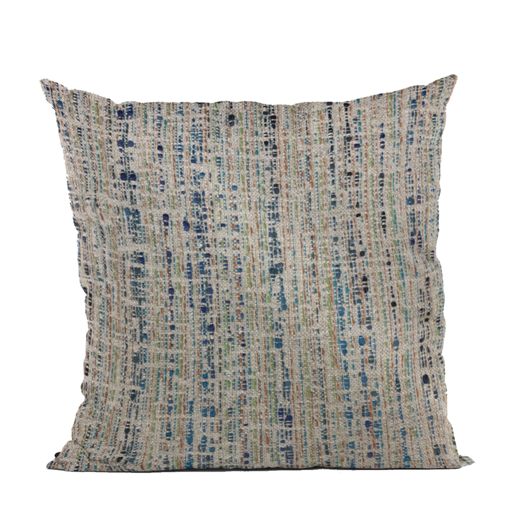 Plutus Blue Mixed Stripe Luxury Throw Pillow