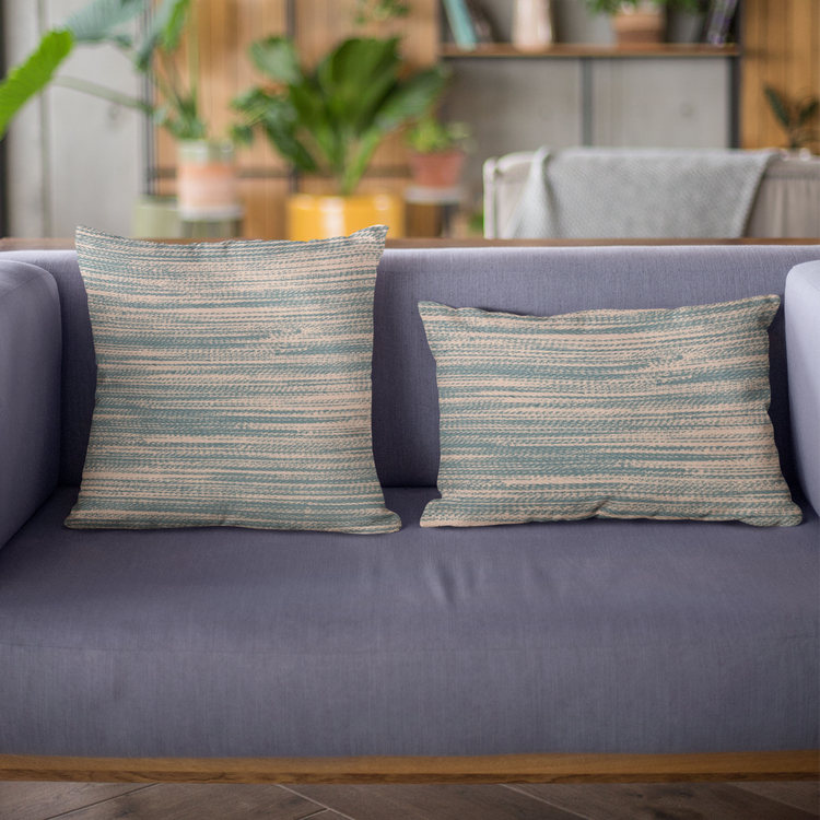 Plutus Blue Shower Stripe Luxury Throw Pillow