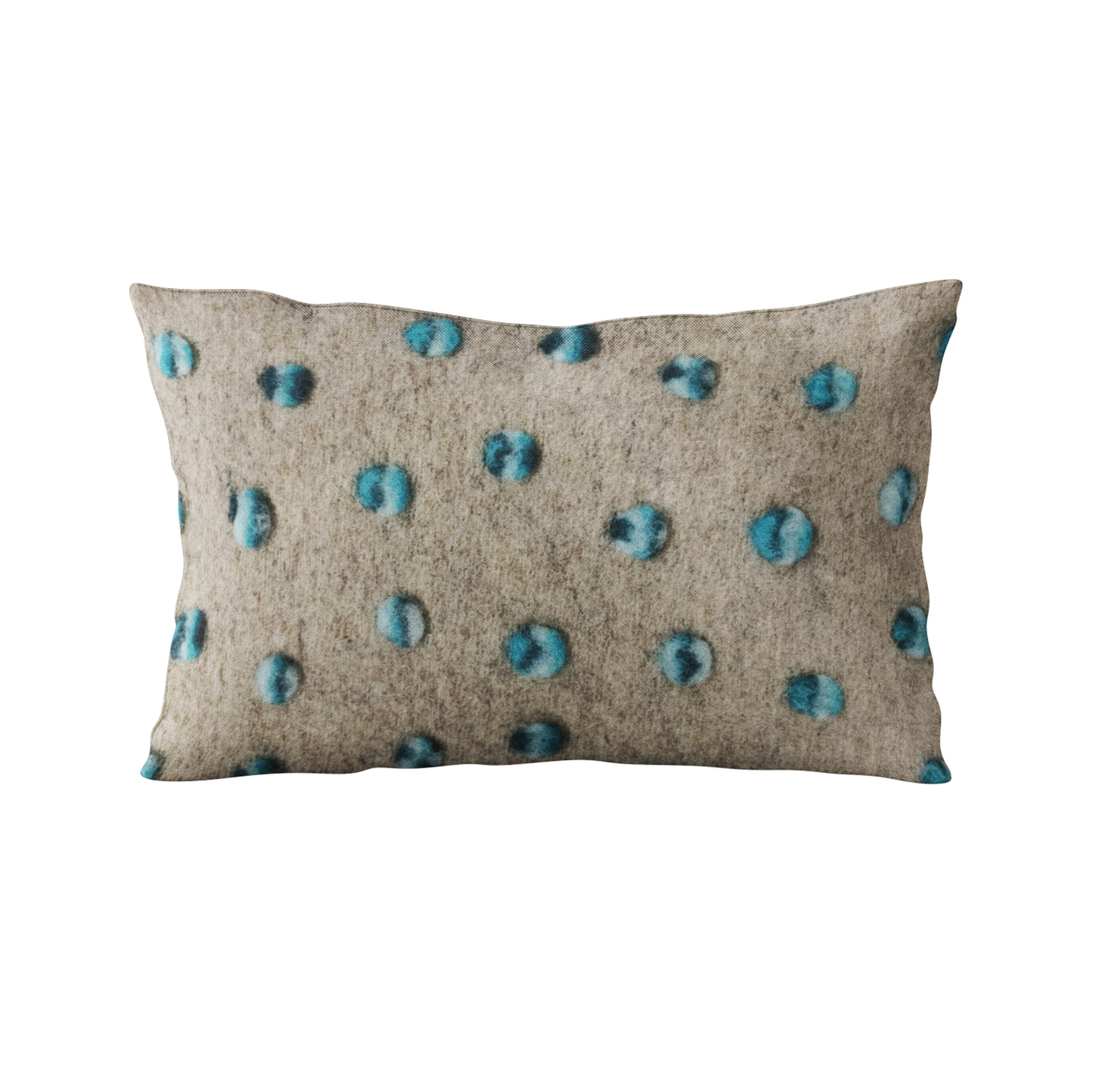 Plutus Blue Wool Dot Luxury Throw Pillow