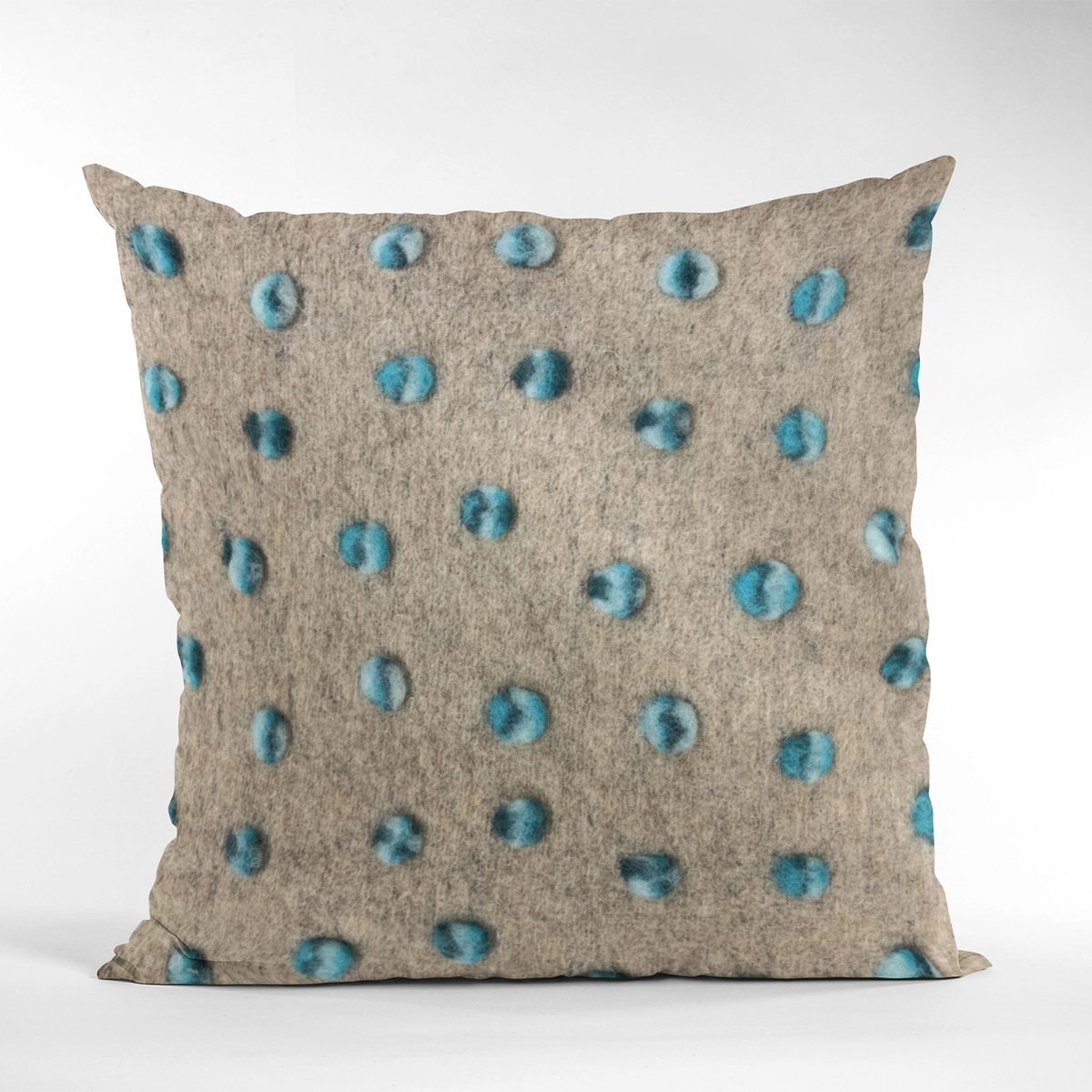 Plutus Blue Wool Dot Luxury Throw Pillow