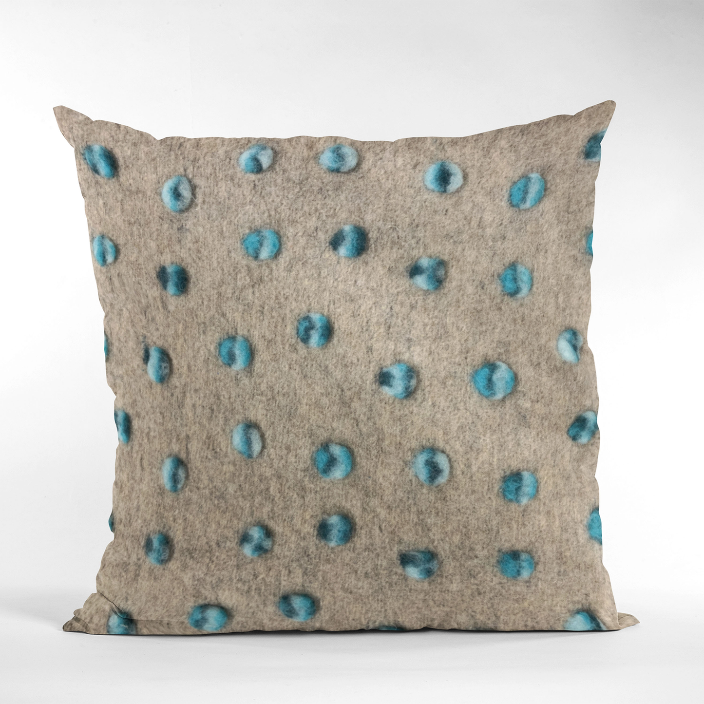 Plutus Blue Wool Dot Luxury Throw Pillow