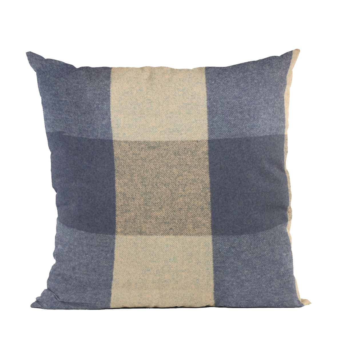 Plutus Blue Squares Plaid Luxury Throw Pillow