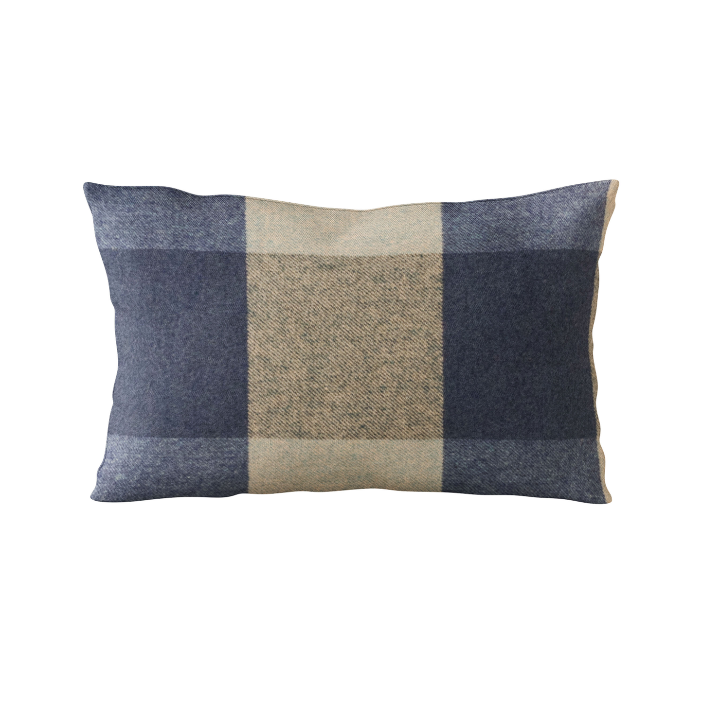 Plutus Blue Squares Plaid Luxury Throw Pillow