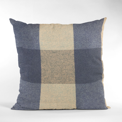 Plutus Blue Squares Plaid Luxury Throw Pillow