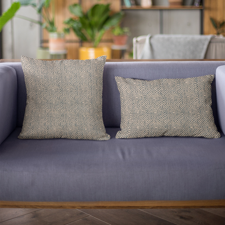 Plutus Blue Gem Plaid Luxury Throw Pillow