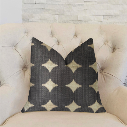 Plutus Savannah Black and Beige Luxury Throw Pillow