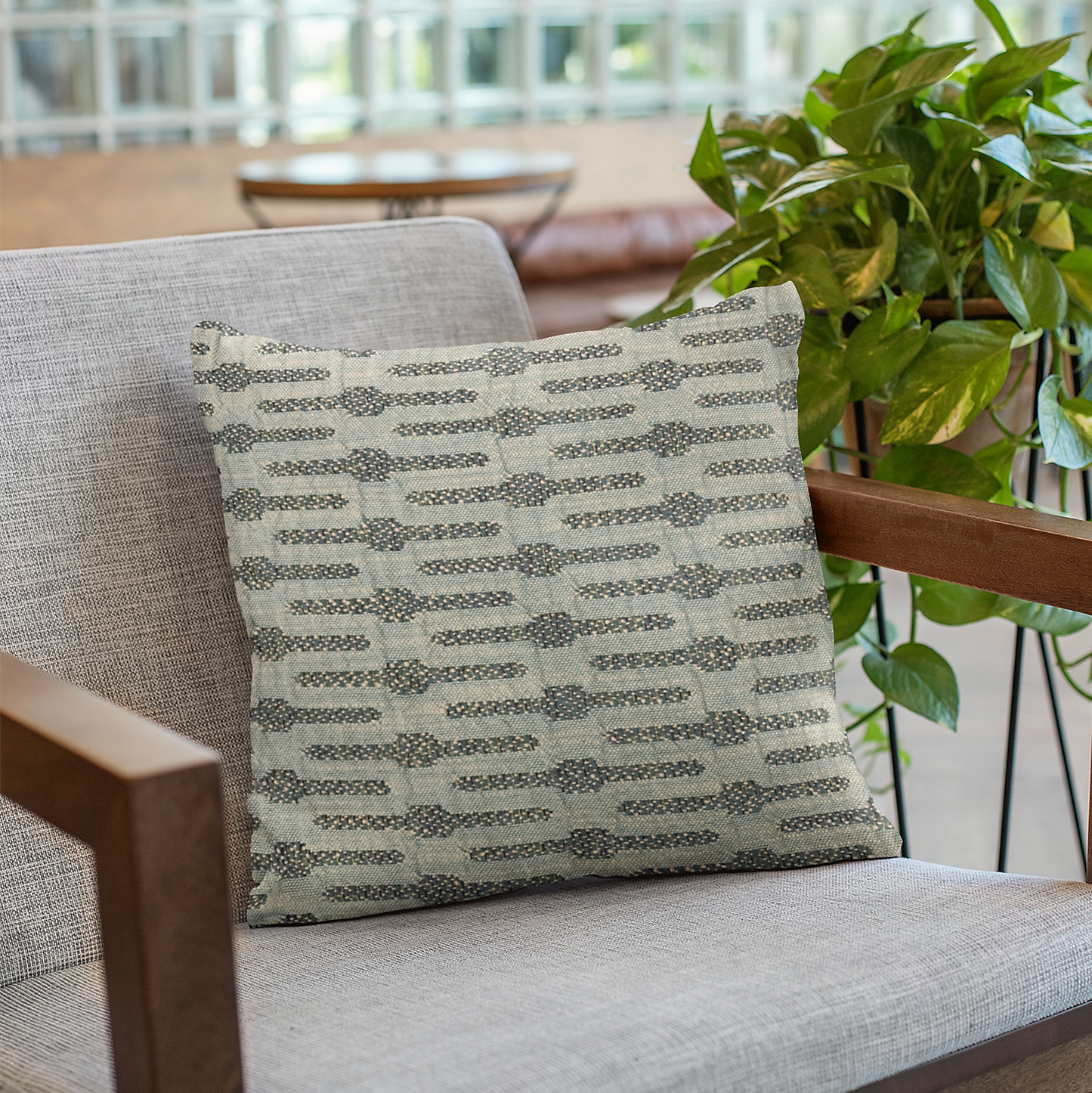 Plutus Blue Needles Stripe Luxury Throw Pillow