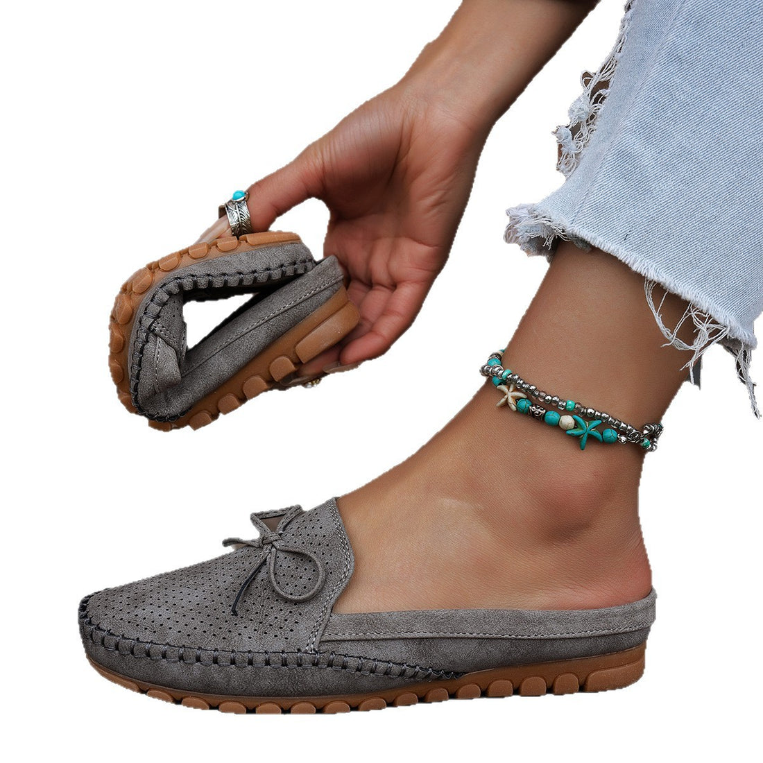 Women's Retro Stitching Flat Loafers PU Solid Color Round Toe Slip-On Shoes