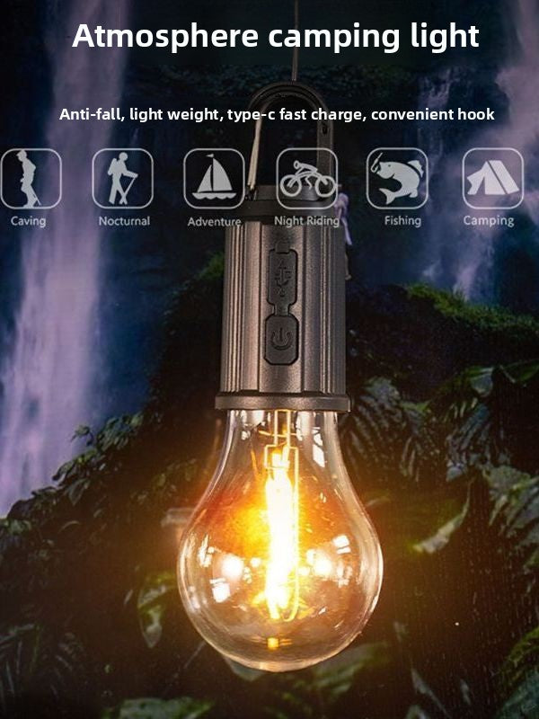 Solar Powered Outdoor Camping Light with Retro Design
