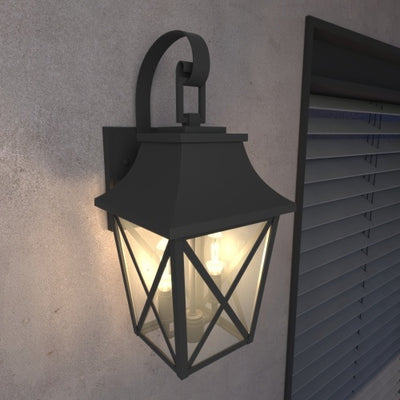 Black Outdoor Wall Light Waterproof Modern Porch Fixture