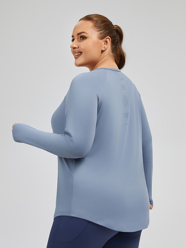 Loose Mesh Yoga Cover-Up Long Sleeve Top